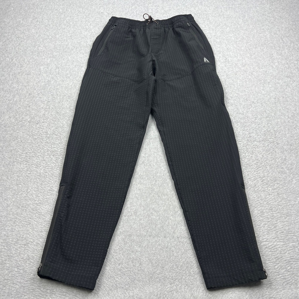 Eddie Bauer Ascent Pants Mens Medium Black Textured Grid Ankle Zip Outdoor